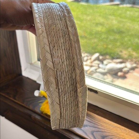 Round Straw Bag with Colorful Tassel - Picture 7 of 11